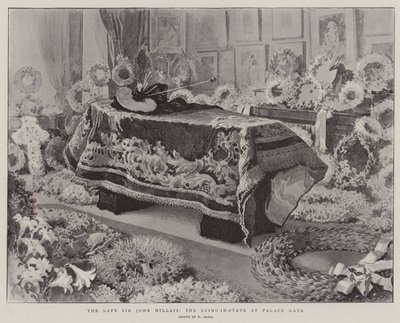 Il defunto Sir John Millais, la camera ardente a Palace Gate da William Small